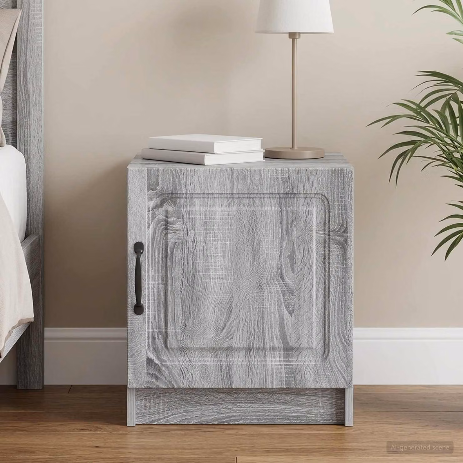 Armadio da notte vidaXL moderno in colore grigio Sonoma, L: 43 cm, P: 34,5 cm, H: 47 cm