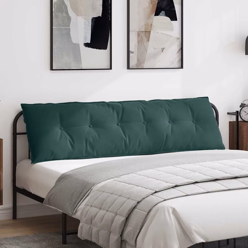 vidaXL Cuscino per Schiena Rettangolare in Velluto a Costine Verde, L 180 x P 50 cm