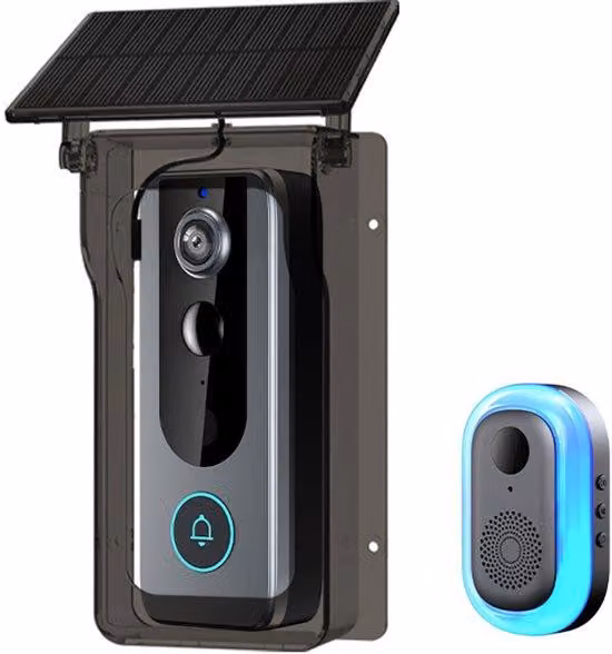 Campanello wireless Smart con alimentazione solare, rilevamento di movimento e supporto antipolvere