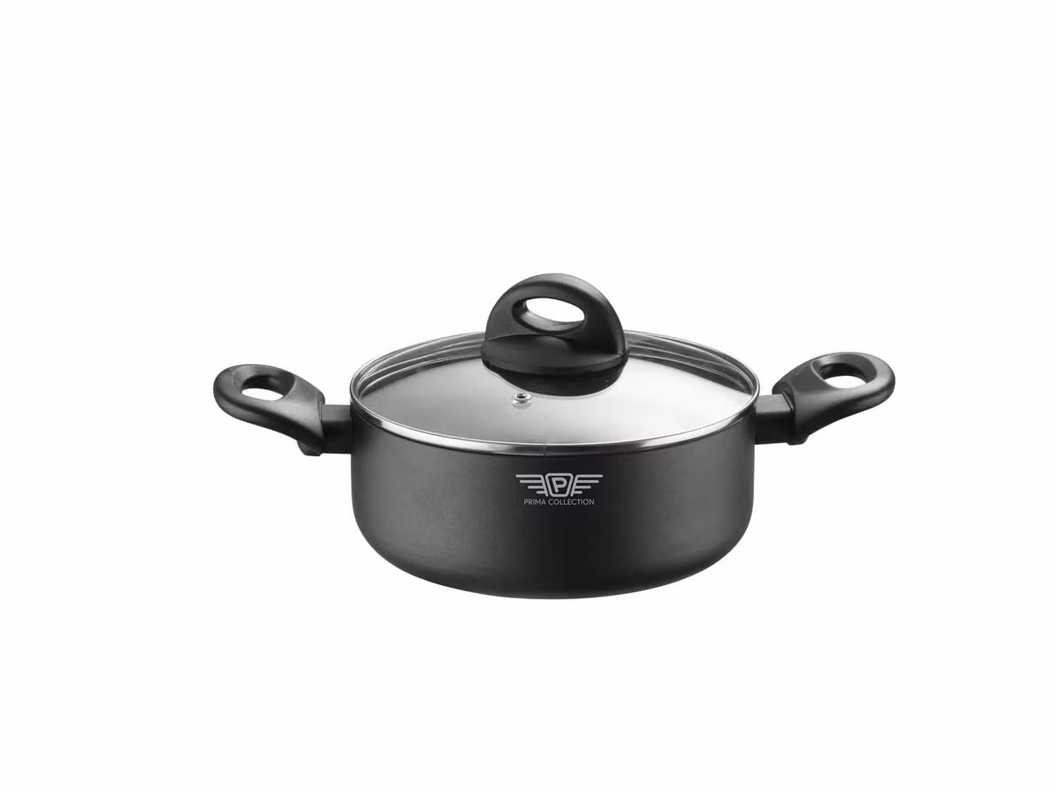 Casseruola Fonda per induzione, linea Pop due manici con coperchio , diam.20cm
