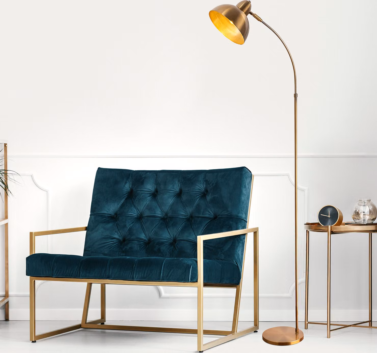 Opviq, Varzan - 10850, lampade da terra, vintage, metallo, 20 x 43 x 162 cm