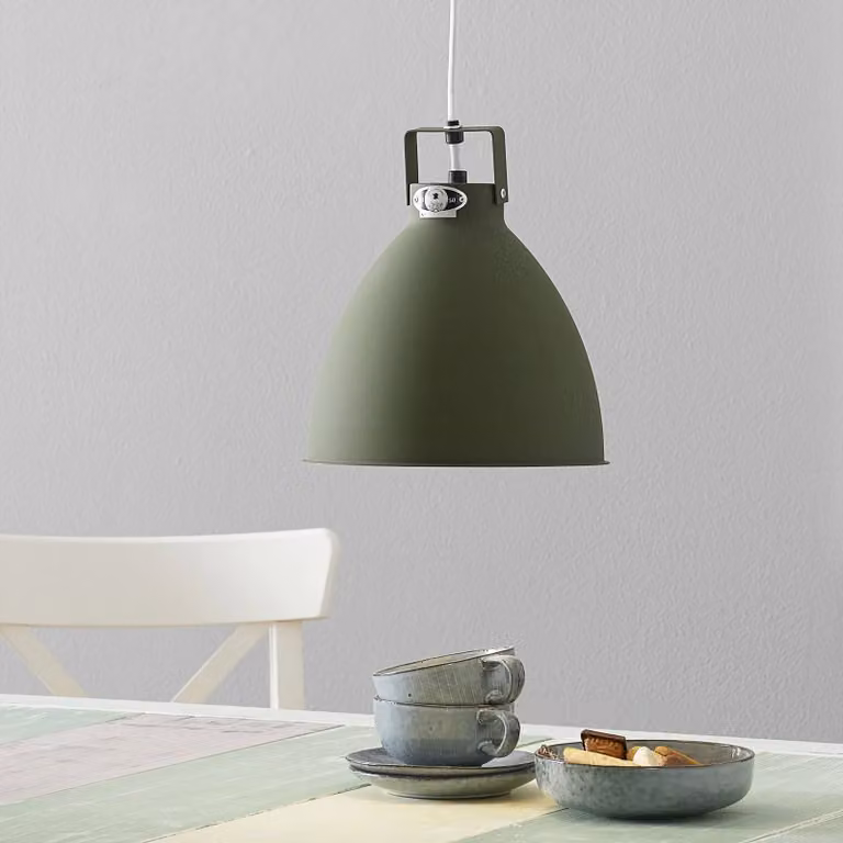 Jieldé Lampada a sospensione Augustin A240, dimmerabile, Verde, Soggiorno / Sala da pranzo, Alluminio, Industriale, Lampada a sospensione