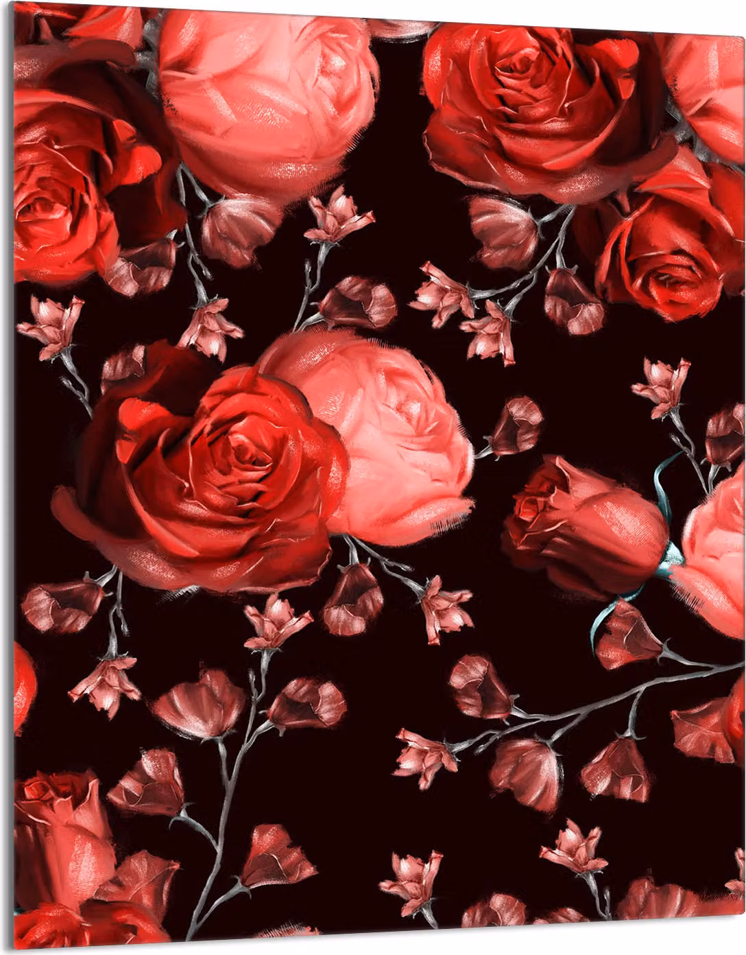 Piastra copri fornelli 40x52 Piastra copri piano cottura in Vetroceramica alzatina in vetro tagliere decorativo, rose rosse