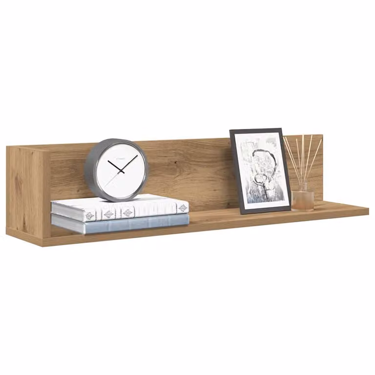 Set di 2 mensole da parete vidaXL in stile moderno, colore marrone, in MDF con pannello posteriore, L 75 cm x P 16,5 cm x H 16,5 cm