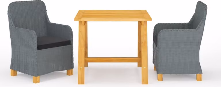 Maison Exclusive - Set da pranzo da giardino a 3 pezzi, grigio chiaro