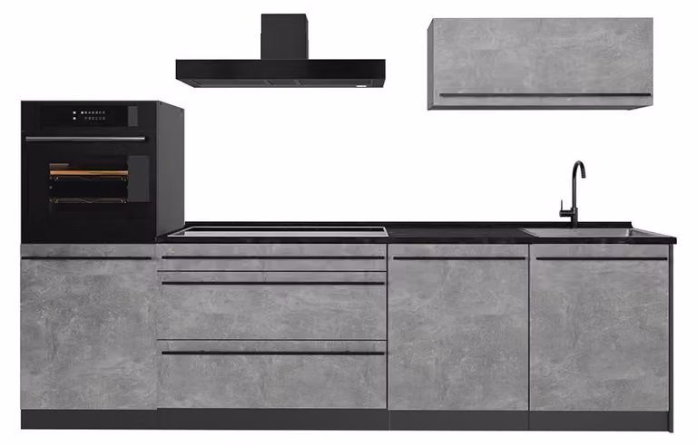 Cucina componibile Vicco R-Line Calcestruzzo/Antracite 280 cm piano di lavoro Antracite, Model 67241