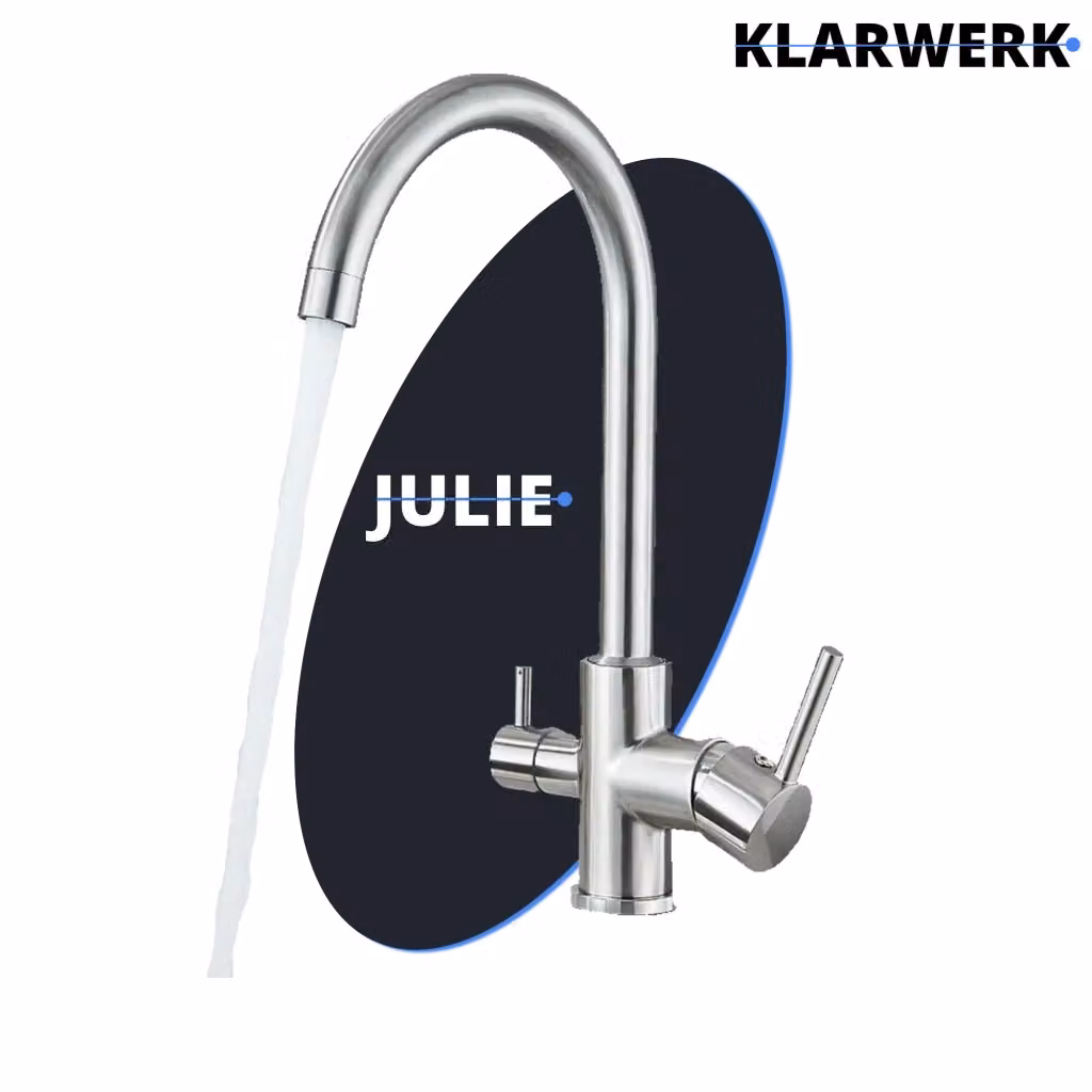 Miscelatore per cucina Klarwerk Felice a 3 vie in acciaio inossidabile argento spazzolato per acqua filtrata e osmosi inversa – 2
