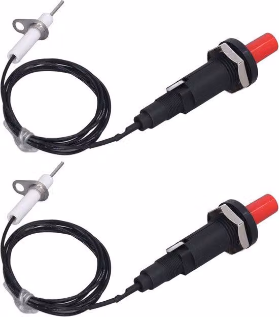 Set di accensione piezoelettrica per barbecue - Accenditore ceramico per barbecue a gas - Accenditore di ricambio per barbecue a gas e accendifuoco con pulsante.