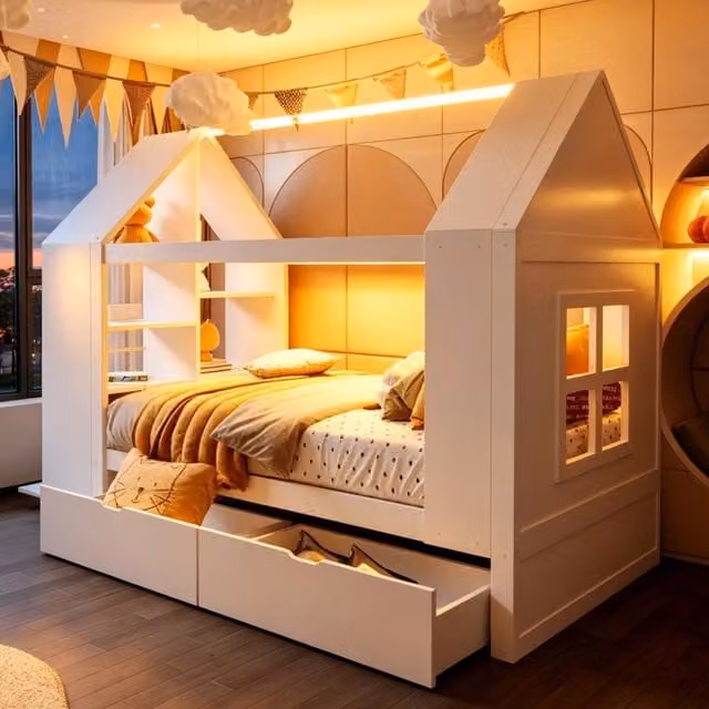 letto per bambini in legno massello bianco 90 x 200 cm