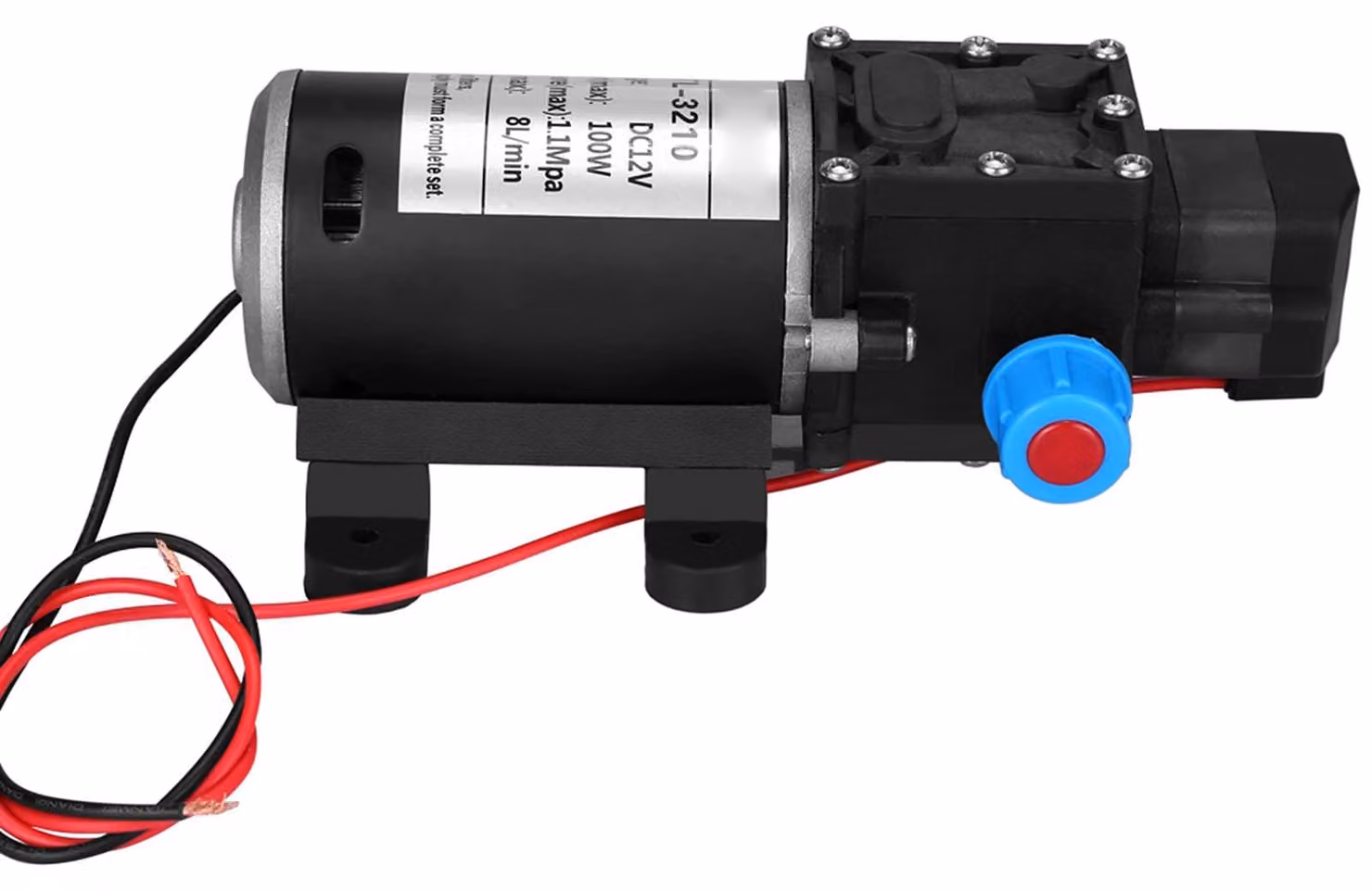 Pompa acqua a membrana, 12V, 100W, 8 litri/minuto, 160 PSI, autoaspirante