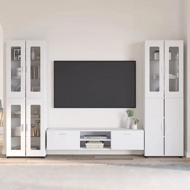 Set mobile TV FLORIN 3 pz Bianco Legno ingegnerizzato 3398004