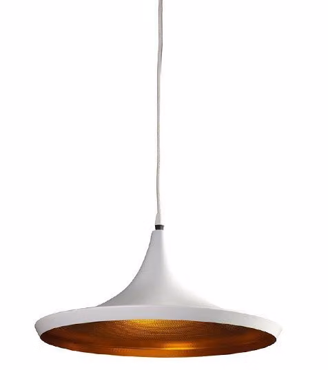 Apparecchio a sospensione di design Chink, Variante: Ø 360 x 250 x 1450 mm, 40 W, E27, bianco