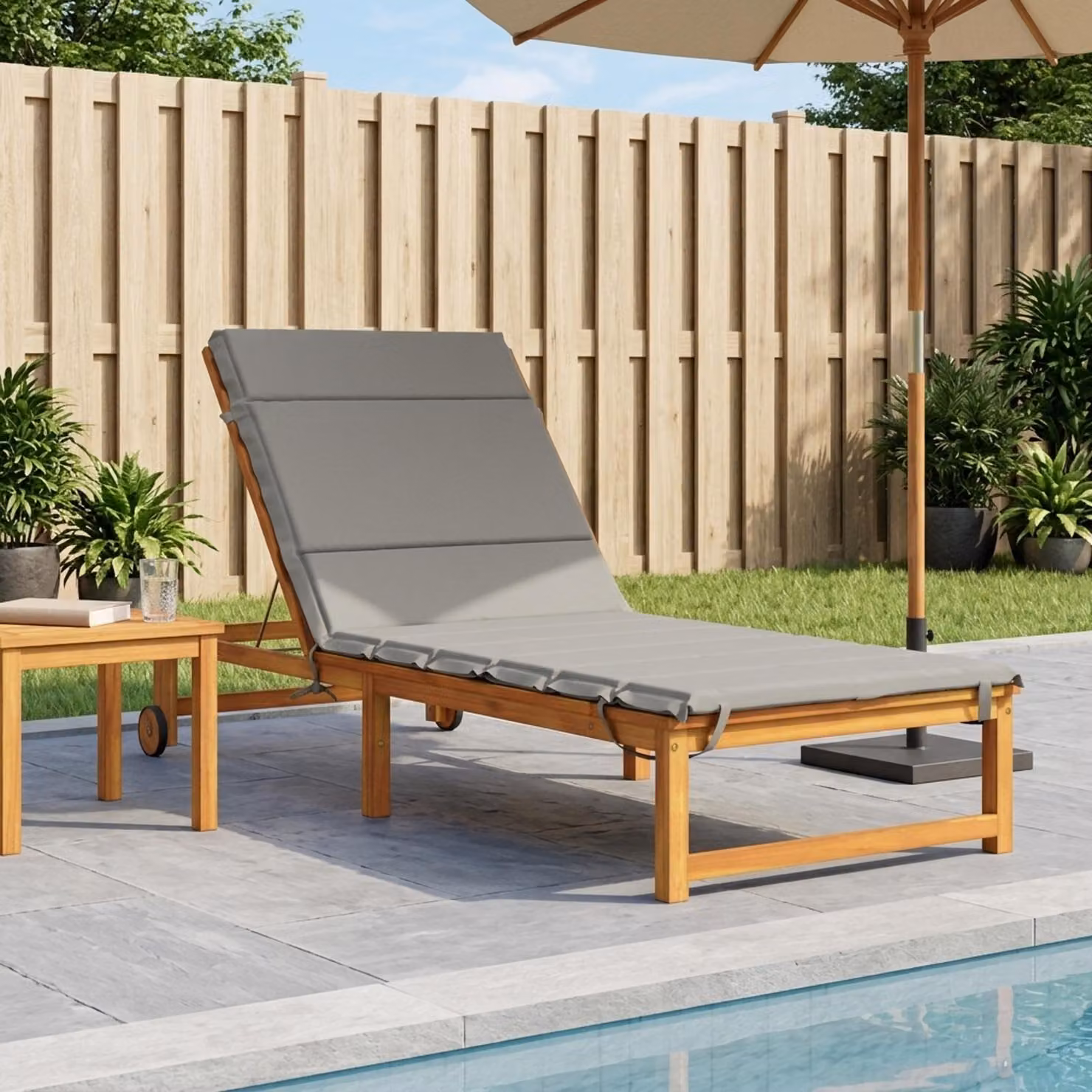 vidaXL Cuscino per Lettino GEMERT 100% Poliestere Grigio