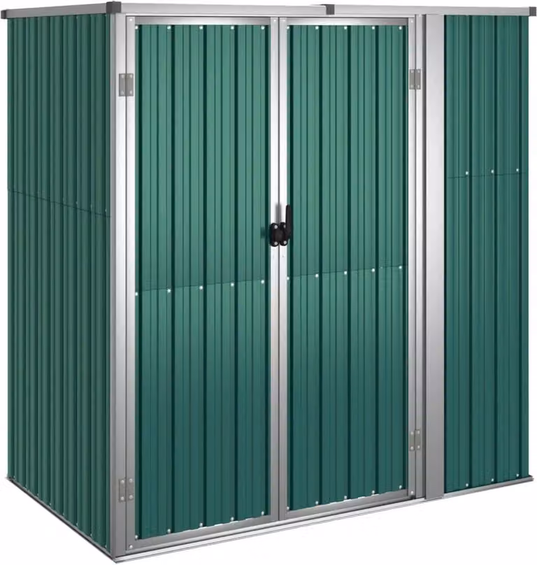 Capanno per Attrezzi Verde 161x89x161 cm in Acciaio Zincato