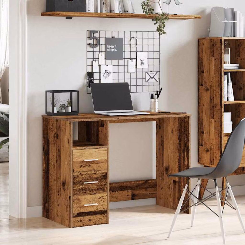 Scrivania moderna vidaXL in legno marrone per ufficio o casa L 102 cm x P 60 cm x H 76 cm