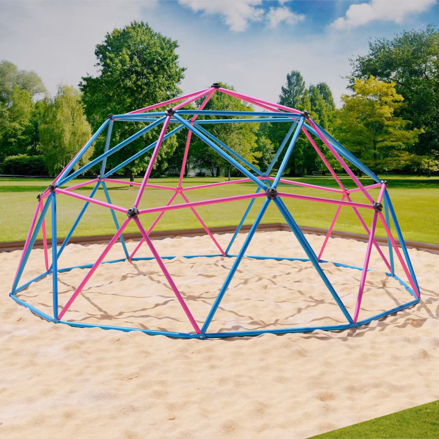 Struttura di arrampicata 360x360x180cm DomeClimber cupola di arrampicata per bambini Geodome 12FT - blu/rosa