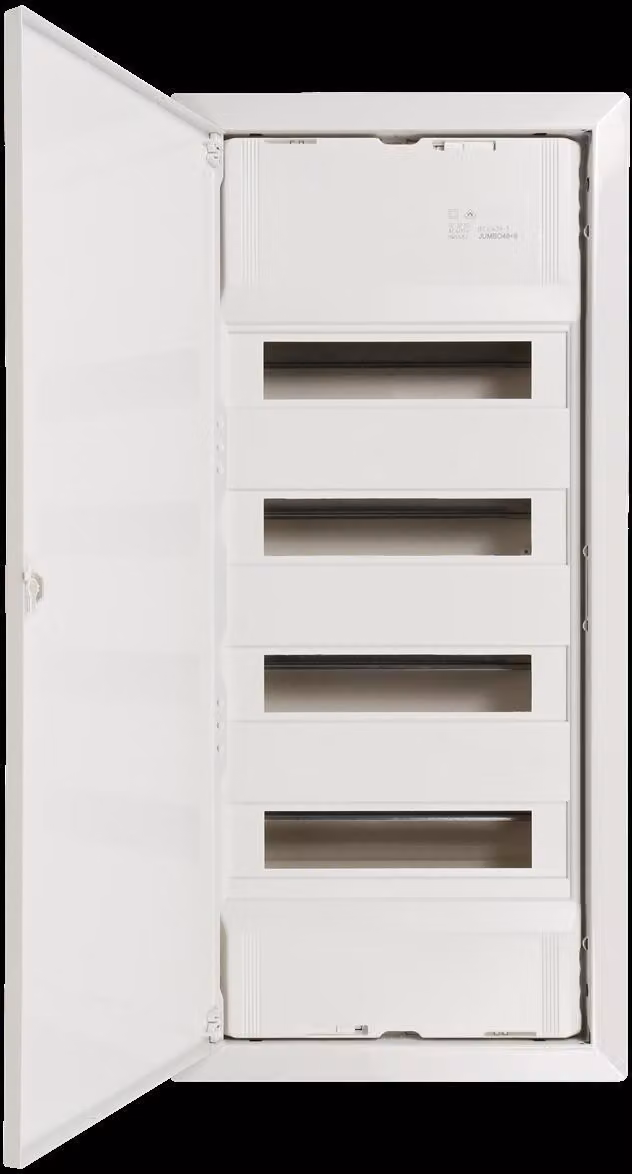 Quadro di distribuzione piccolo da parete/incasso, 4 file, 48+8 moduli, morsettiera a innesto