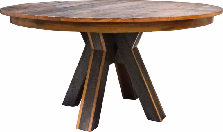 Tavolo da pranzo Casa Padrino marrone scuro / nero Ø 150 x h. 77 cm - Mobili da pranzo