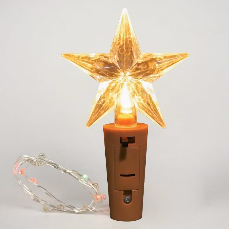 Illuminazione per bottiglie con tappo, decorazione a stella, set da 2, luce bianco caldo