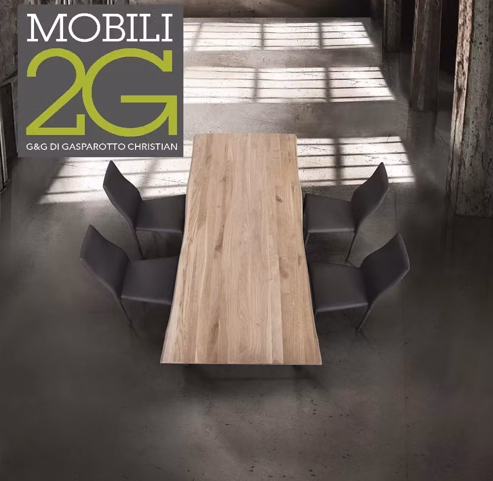 Tavolo da pranzo rettangolare in legno massello con nodo aperto Mobili 2G L: 180 cm, P: 90 cm, H: 70 cm – 2
