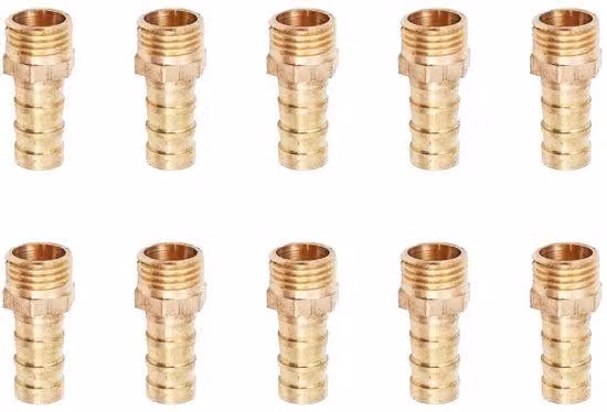 Set di 10 raccordi per tubi - metallo - per giardino/bagno - per laghetto/piscina - compressore d'aria - attacco da 1/4 di pollice - lunghezza 31 mm - rubinetto