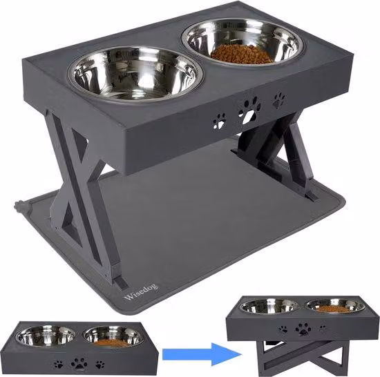 Cuccia per cani di alta qualità - Cuscino in silicone - Regolabile - 3 altezze - Per cani di taglia media e grande