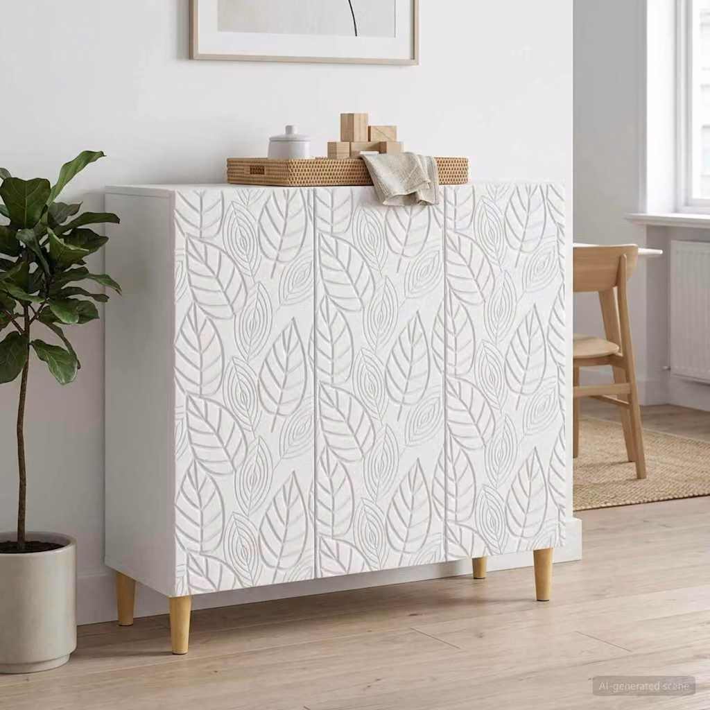 Credenza vidaXL bianca 89 x 34,5 x 80 cm in materiale derivato dal legno