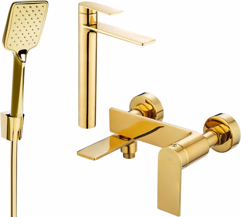 Mexen Zero R62 set vasca da bagno, oro - 71113R62-50