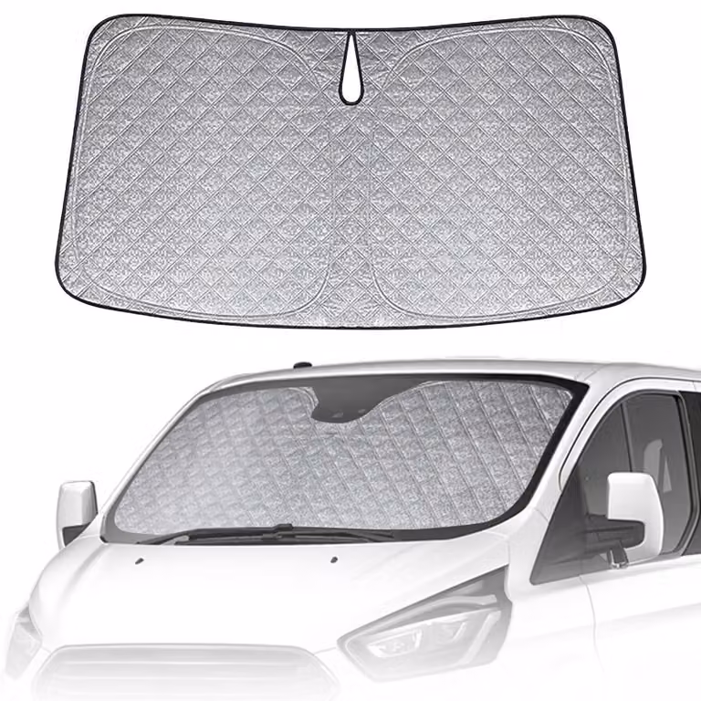Parasole per parabrezza per Ford Transit Custom dal 2012 al 2025, con protezione UV, pieghevole, a 6 strati, in poliestere