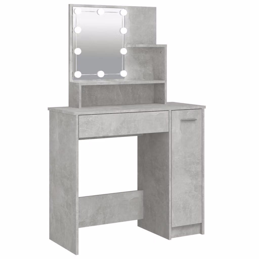 Toeletta con LED Grigio Cemento 86,5x35x136 cm
