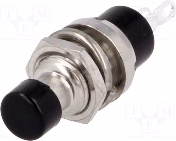 2 interruttori a pulsante ON-(OFF) - NC, 1A/250VAC, modello PS10C2BK, tipo Stard, posizione: 2