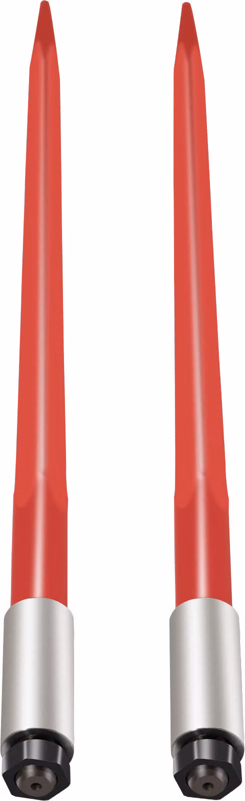 SucceBuy Coppia di forche per fieno da 39", capacità di carico di 3000 lbs, attacco rapido per balle quadrate, forche rivestite di rosso da 1 3/4" con dado esagonale e manicotto per caricatore di trattore