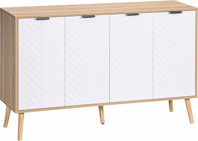 Credenza Minimal bianca moderna L: 120 cm, P: 35 cm, H: 77 cm