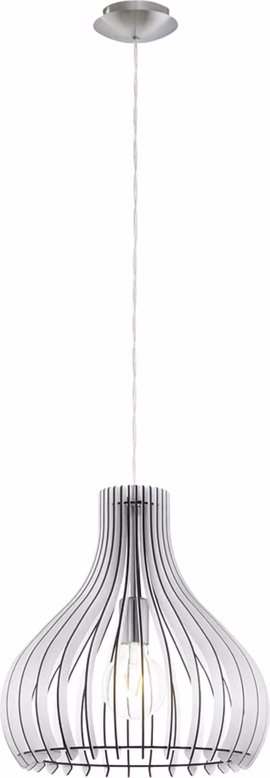 Eglo 96257 Lampada a sospensione Tindori Ø 38cm nichel opaco bianco