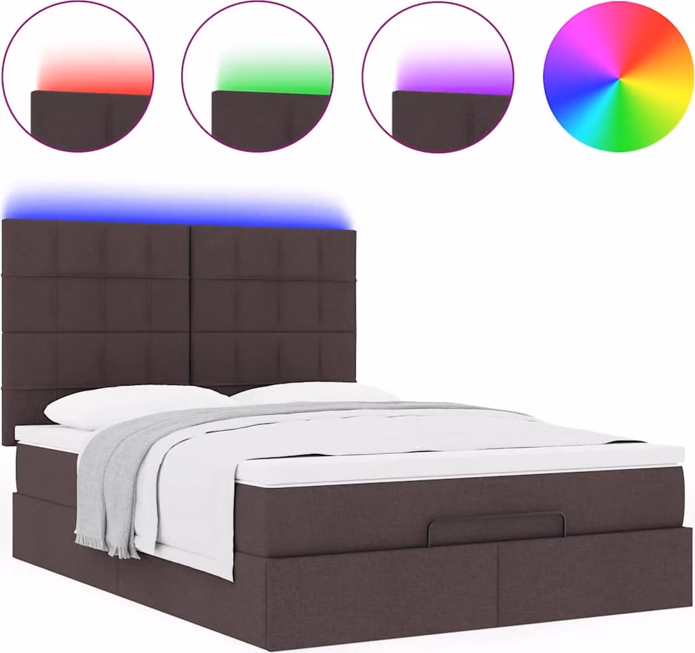 Struttura Letto Pouf con Materasso 140x200 cm in Tessuto