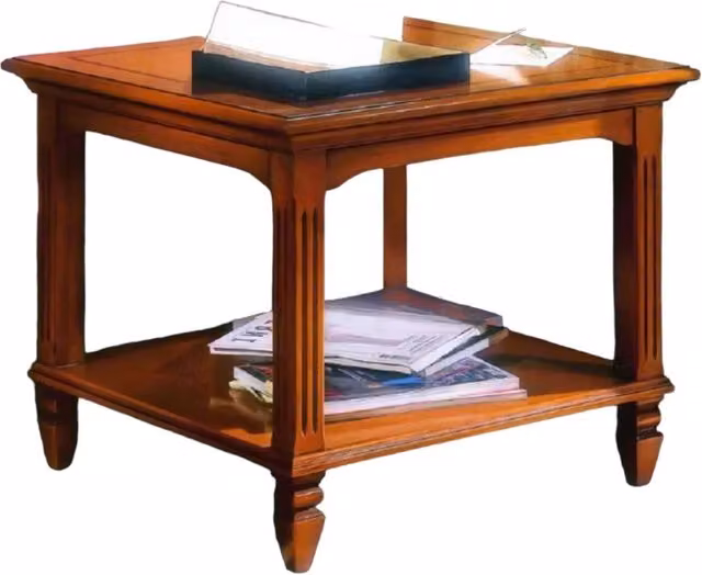 Tavolino quadrato classico in legno finitura bassano l.65 p.65 h.55 - Mobili 2G