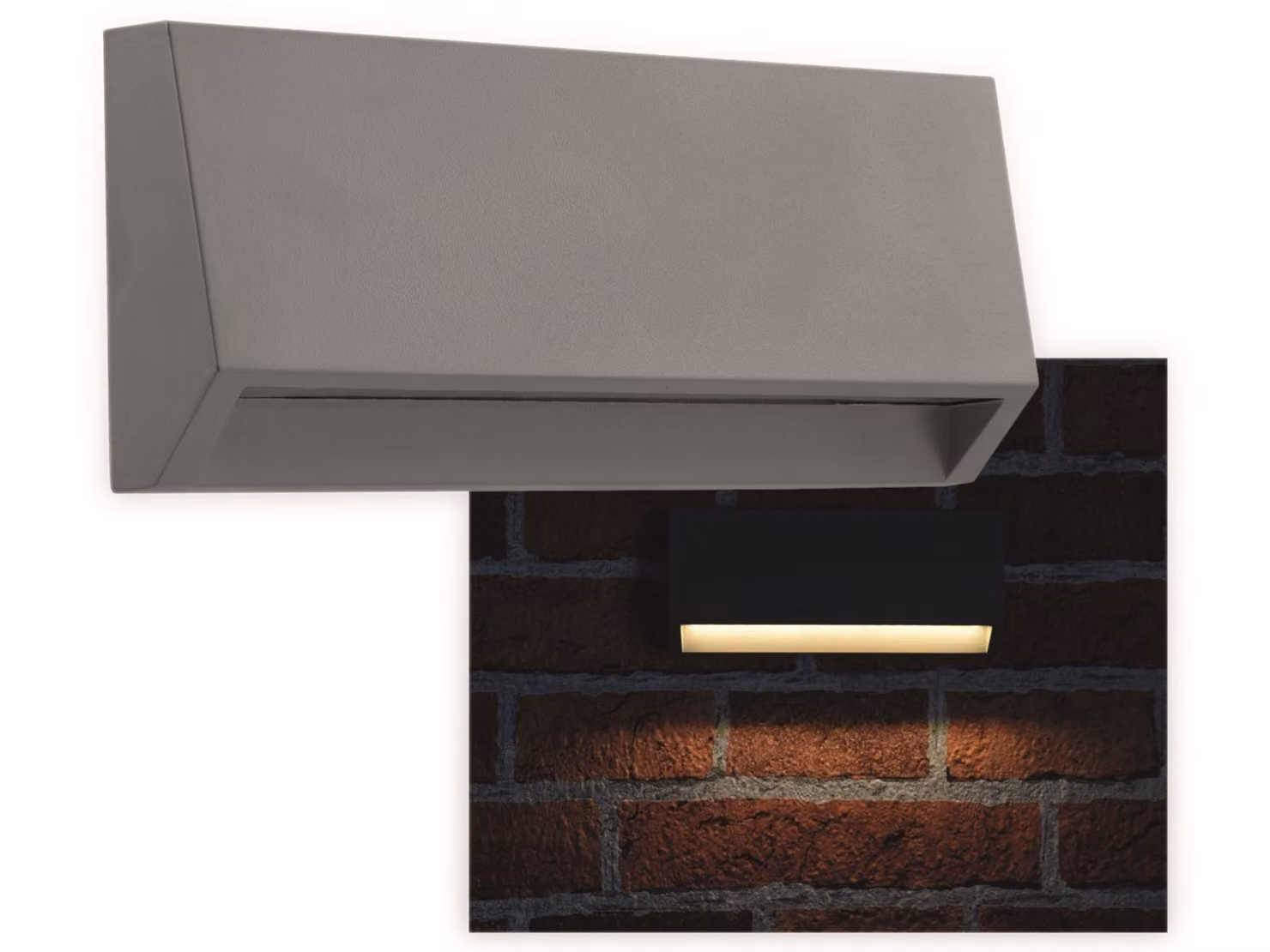 Applique LED Luce da esterno Grigio IP54 3 Watt 200Lumen 230V Custodia in plastica resistente alle intemperie Luce resistente ai raggi UV Bianco caldo