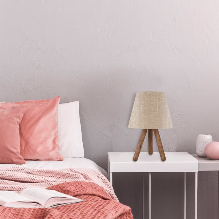 Opviq, AYD- AYDAXL, Beige, lampade da comodino, 22 x 33 cm, 70% faggio / 30% tessuto PVC