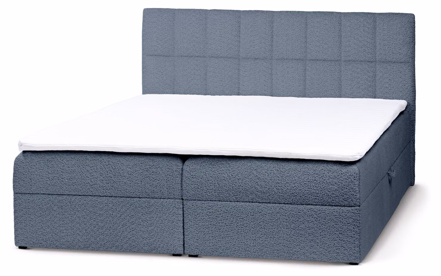 Letto con rete a molle Bazy, colore blu basalto, dimensioni 140 x 200 cm