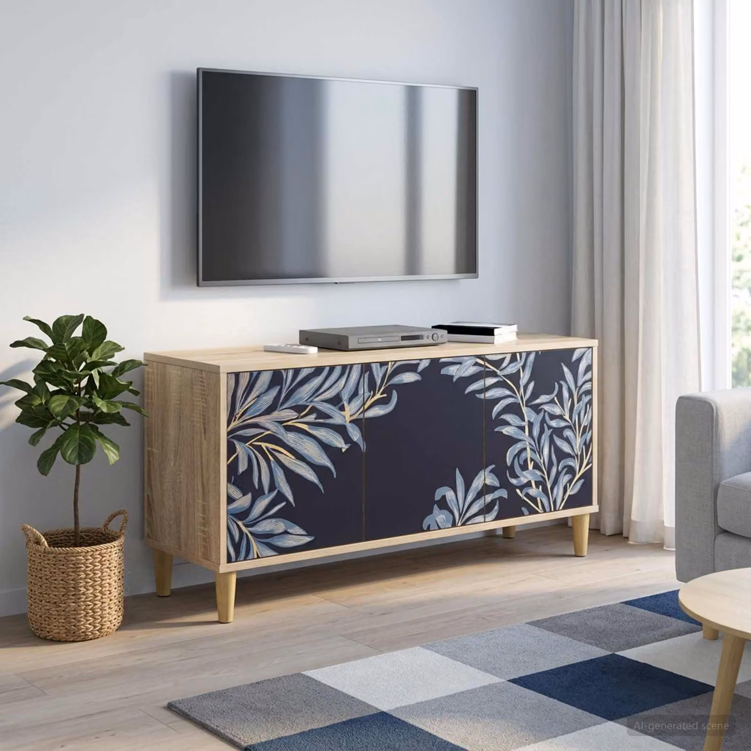 Mobile TV vidaXL DOKKUM moderno in legno Sonoma marrone L 102 x P 33 x H 50 cm