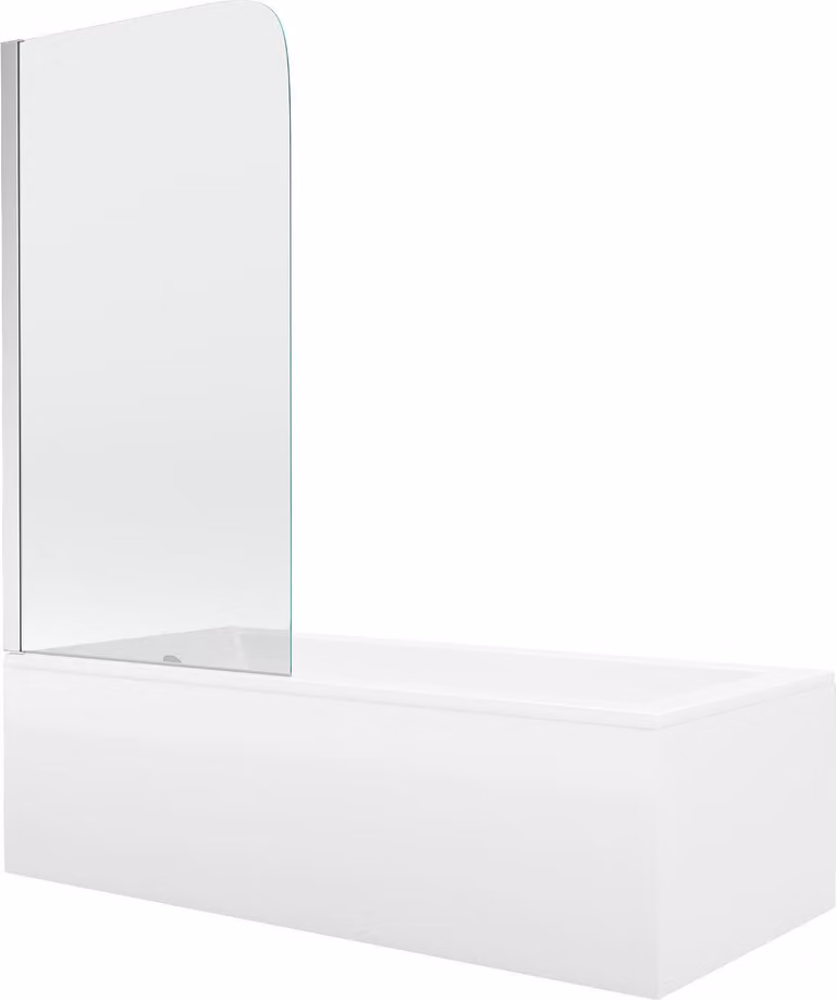 Vasca da bagno CUBIK 170x70cm con schermo 70cm trasparente CHROM