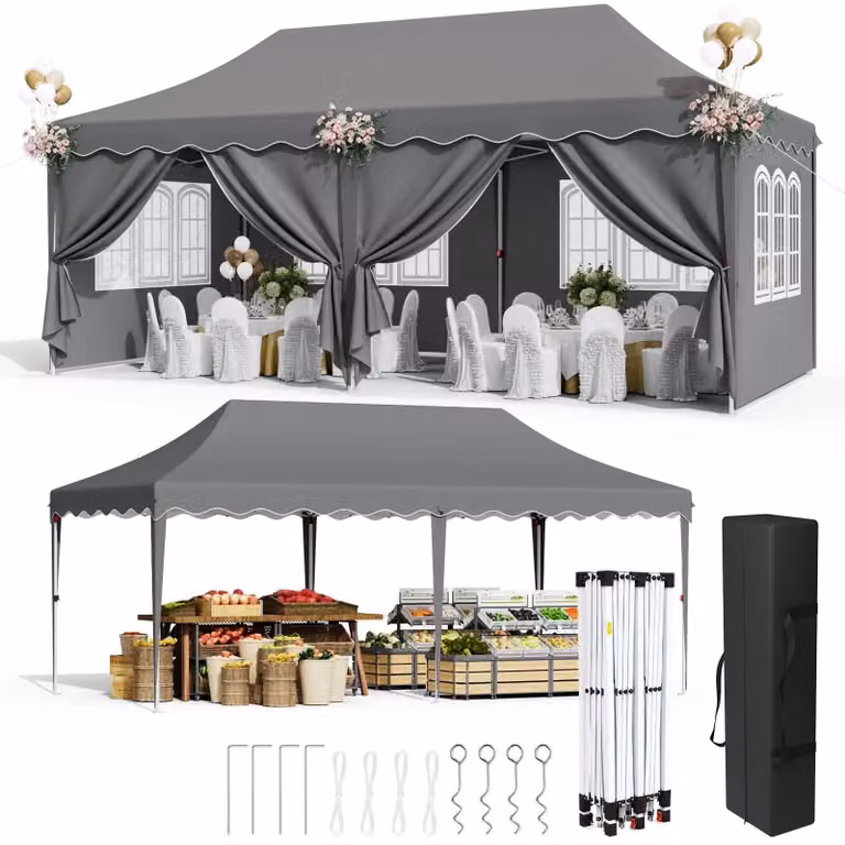 Gazebo da giardino - Tenda pieghevole - Tettoia - Tenda per eventi - Bancarella - 3x6 metri - Resistente ai raggi UV