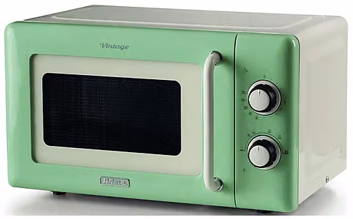 Forno microonde Ariete MW Vintage da 20 litri, potenza 800 W, 6 livelli di potenza, Verde