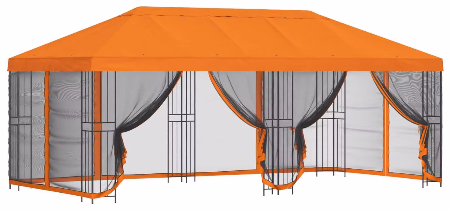 Gazebo con pareti laterali 6 x 3 m Arancione
