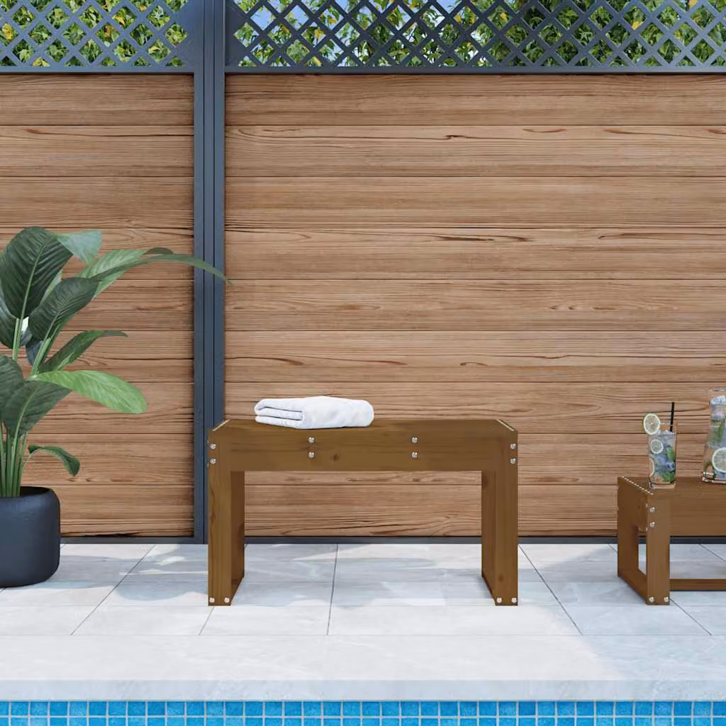 vidaXL Panca da Giardino in Legno di Pino Marrone Stile Rustico L: 80 cm, P: 38 cm, H: 45 cm