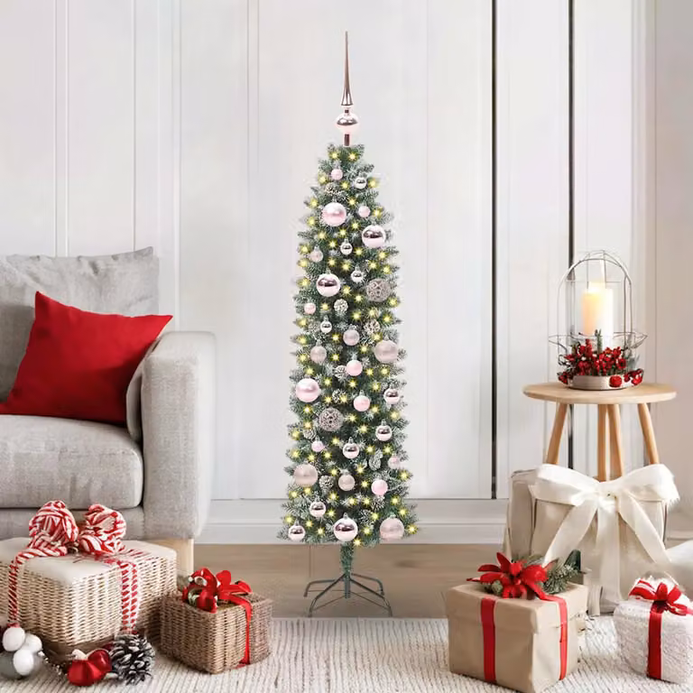 Albero di Natale artificiale moderno vidaXL con luci LED bianco e verde, Altezza: 120 cm