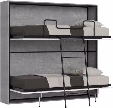 Letto a scomparsa doppio orizzontale Kando Itamoby colore grigio cemento