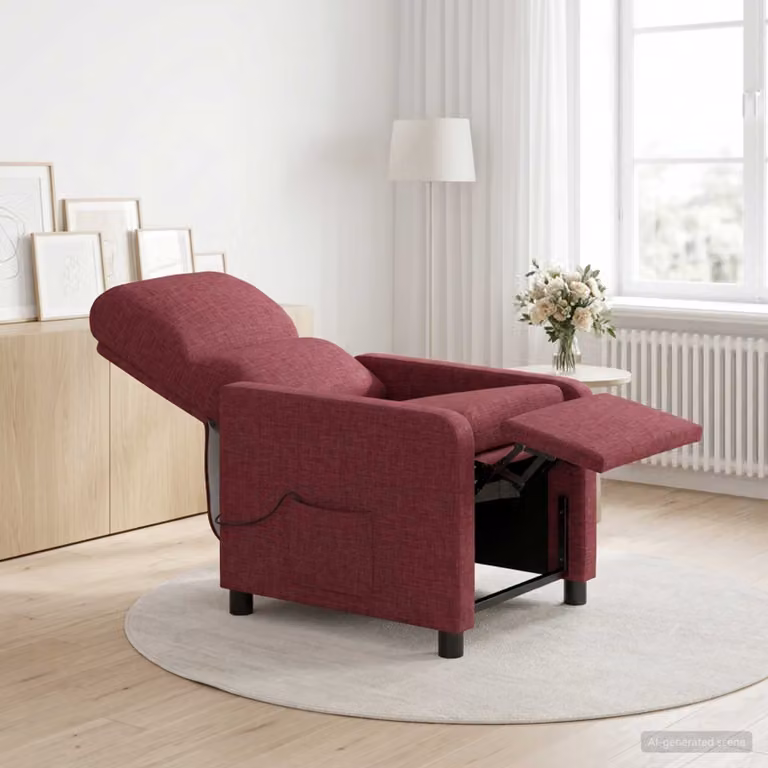 Poltrona relax moderna vidaXL con braccioli, colore rosso