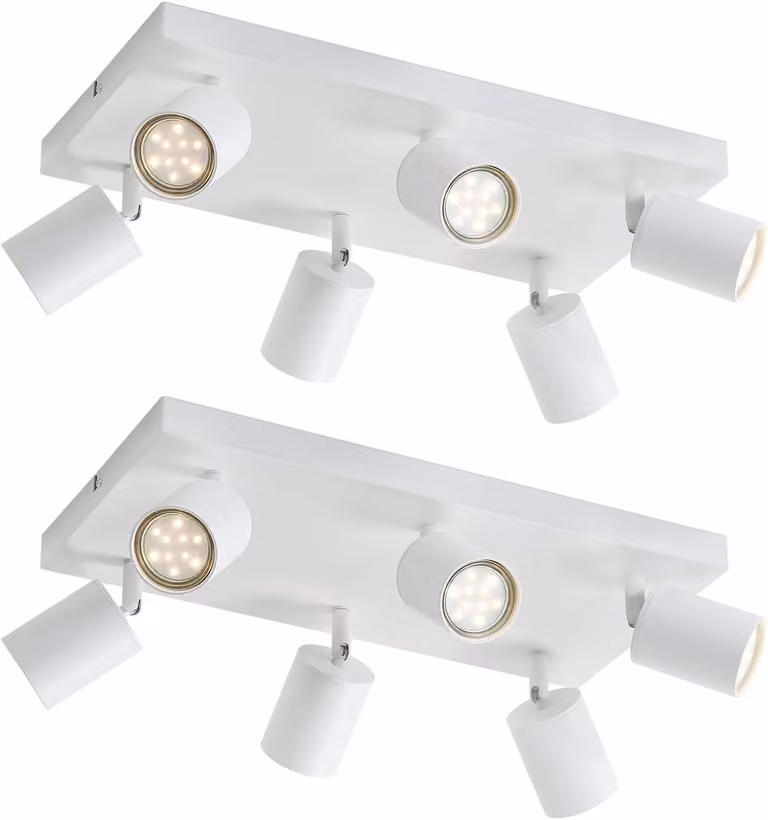 ZMH LED plafoniera bianca: lampada da soffitto GU10 6 fiamme 2ER 330° orientabile spot da soffitto industriale moderno per soggiorno camera da letto cucina corridoio