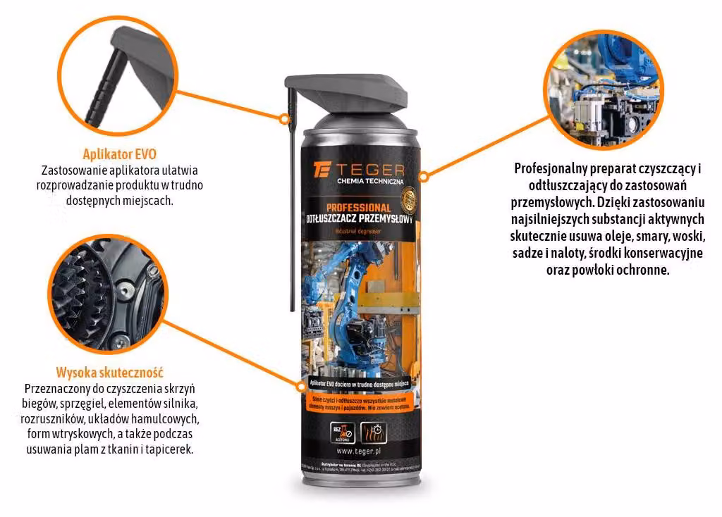 Sgrassatore industriale professionale con applicatore EVO, 500 ml, Teger